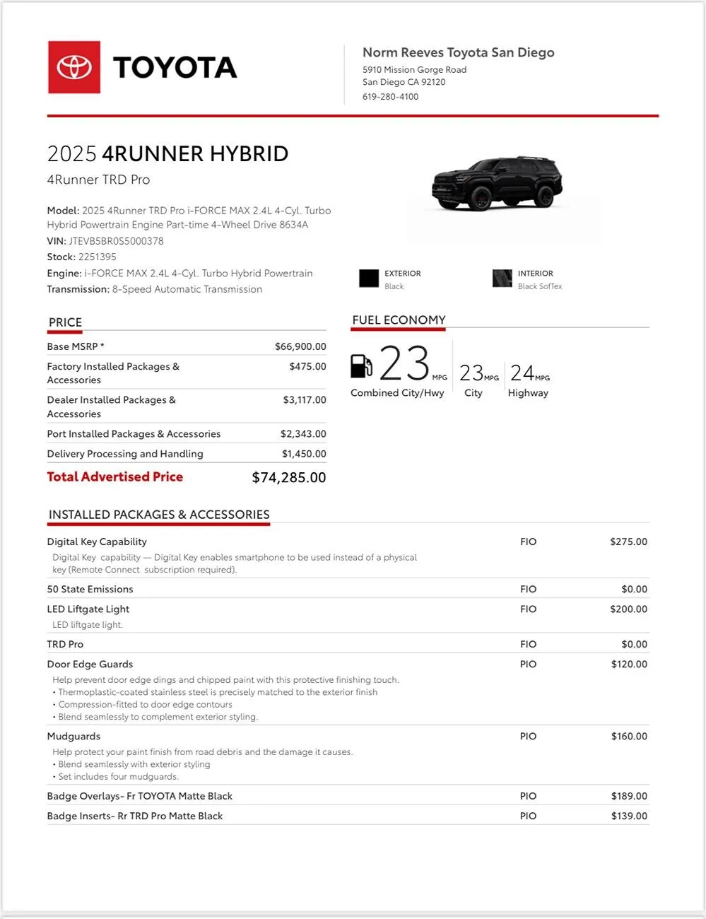 2025 4runner 6th gen TRD Pro - San Diego, CA IMG_2188