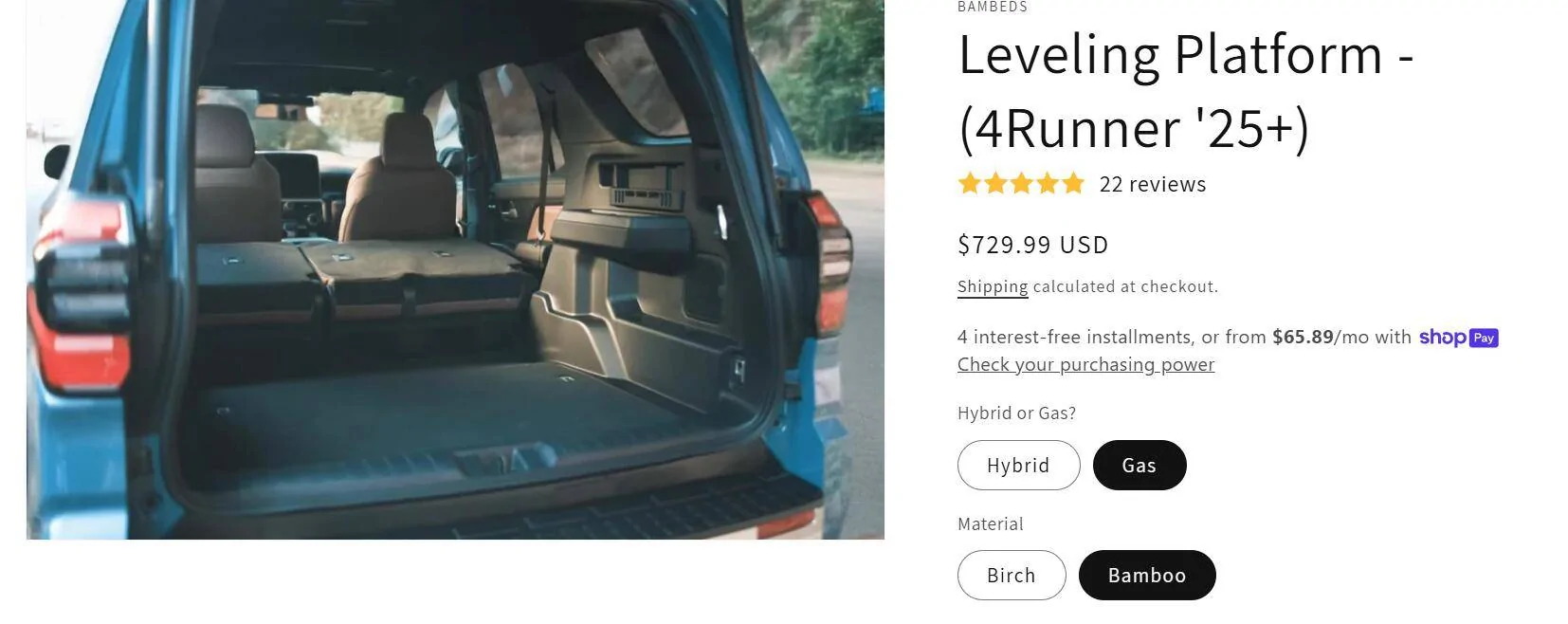 2025 Toyota 4runner BamBed Sleeping Platform Installed - Photos & Review (non-hybrid & hybrid 4Rrunners) Screenshot 2025-04-18 145913