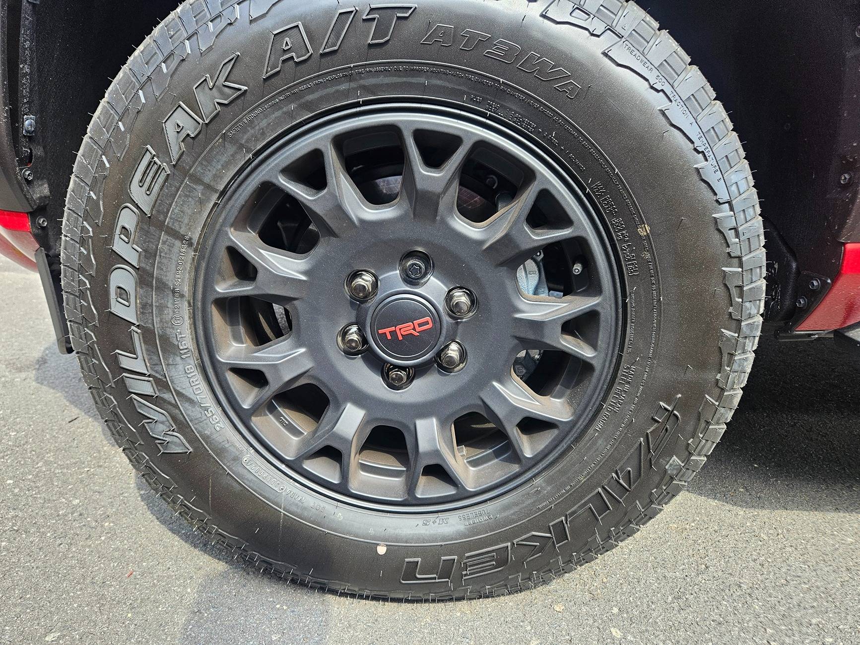 2025 4runner 6th gen Factory option 18" TRD Wheels with AT3Wa tires combined weight = 65 lbs 1000046828