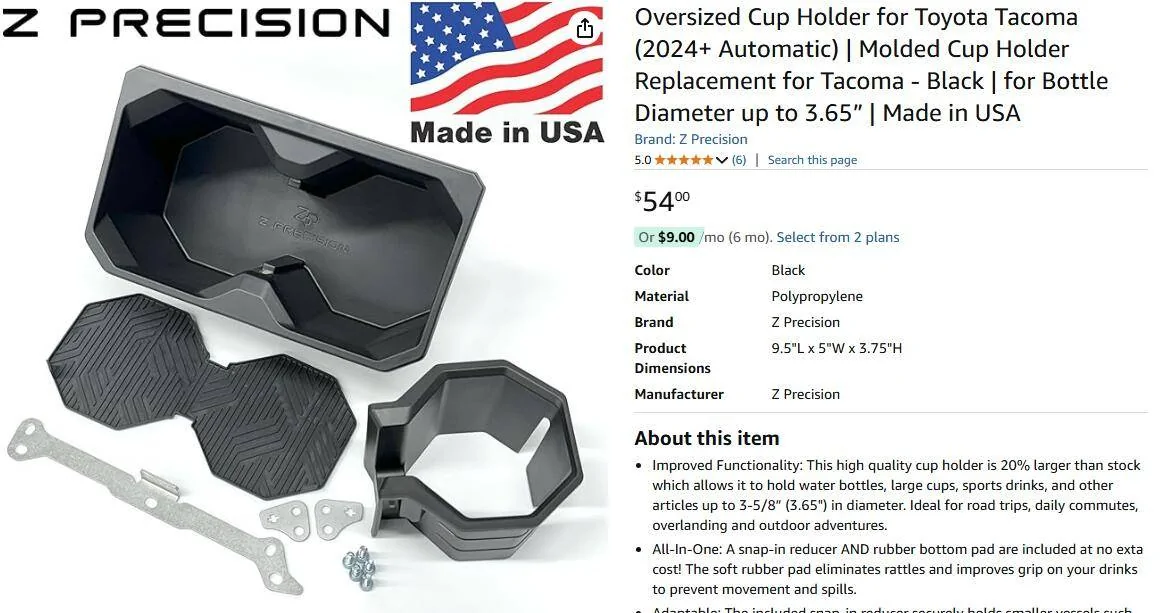 2025 4runner 6th gen Front Cup Holder is smaller / different than 2024 Tacoma 1745347645735-k7