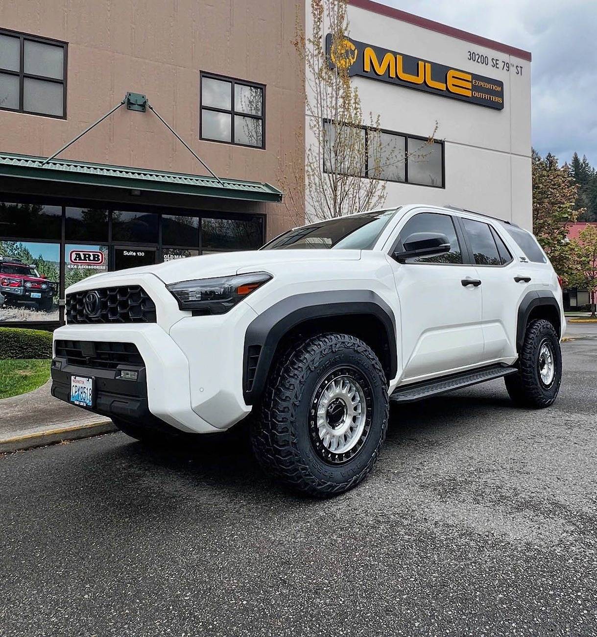 2025 4runner 6th gen ICE CAP WHITE Photos 4Runner 6th Gen (2025+) TRD Off-Road ORP stock suspension w: KMC wheels +30 offset. Mickey Thompson Baja Boss A:T (275