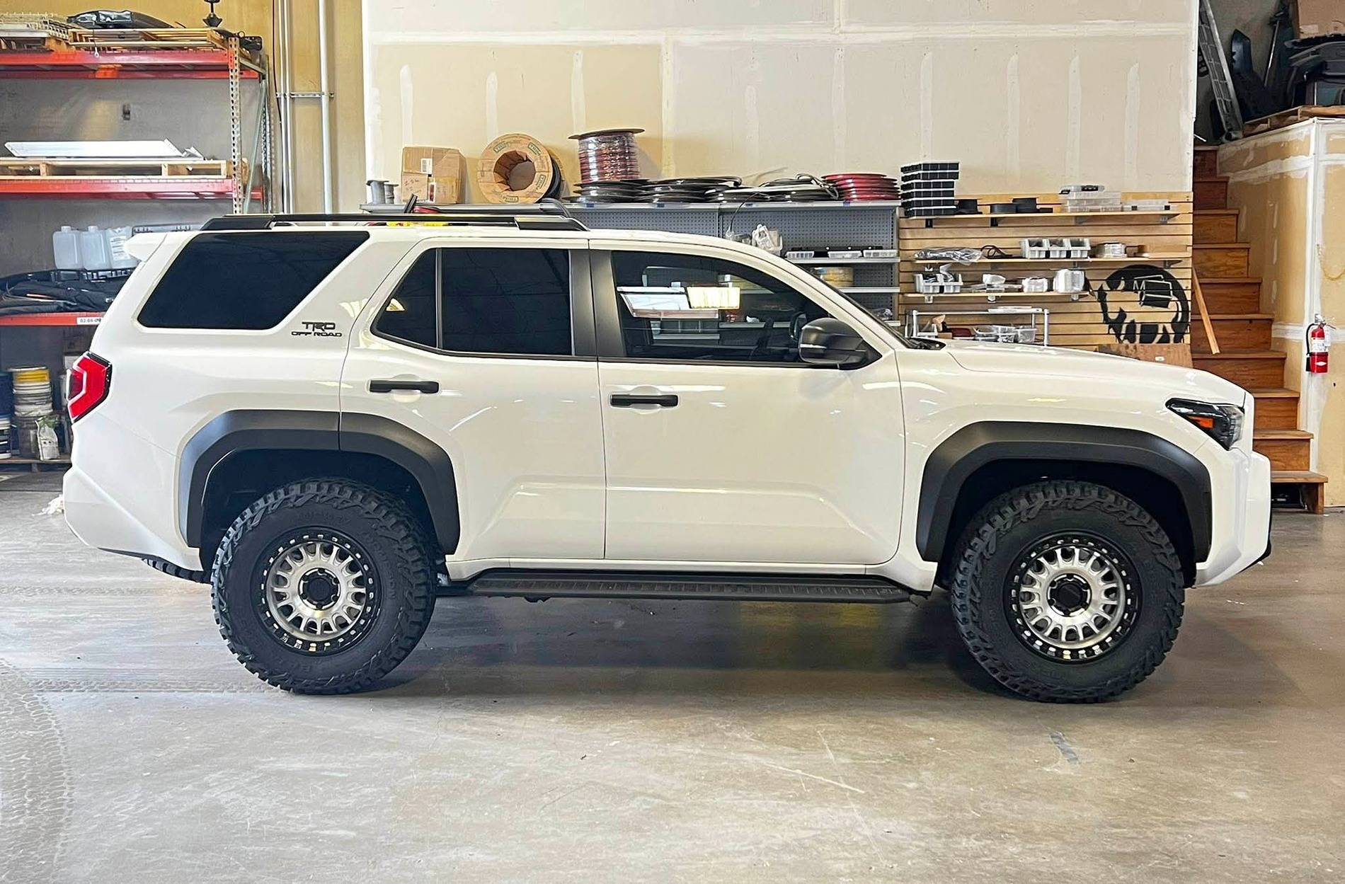 2025 4runner 6th gen ICE CAP WHITE Photos 4Runner 6th Gen (2025+) TRD Off-Road ORP stock suspension w: KMC wheels +30 offset. Mickey Thompson Baja Boss A:T (275