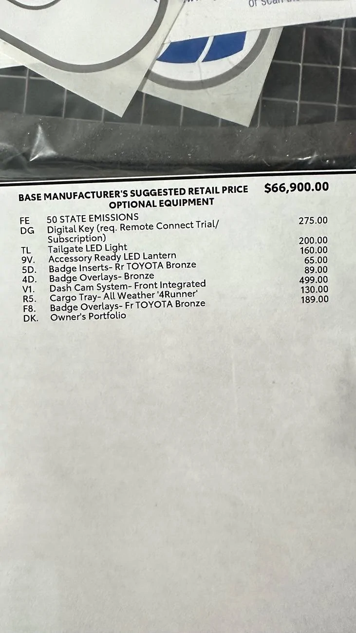 2025 Toyota 4runner 2025 4Runner TRD Pro mystery part IMG_9342