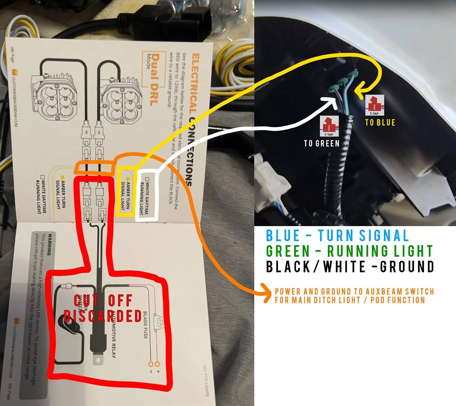 2025 4runner 6th gen Tapping into turn signal / DRL for Ditch Light / Pod Function Untitled-1