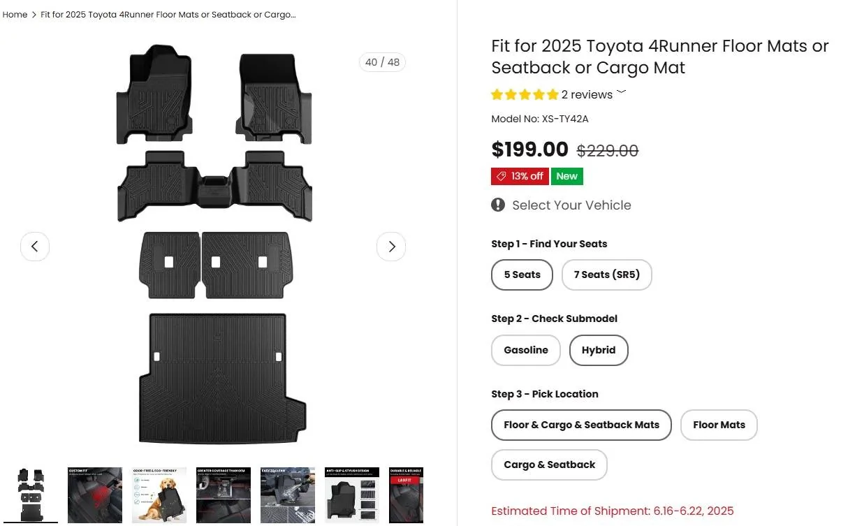 2025 4runner 6th gen LASFIT HYBRID FLOORMATS NOW AVAILABLE FOR PRE-ORDER IMG_7951