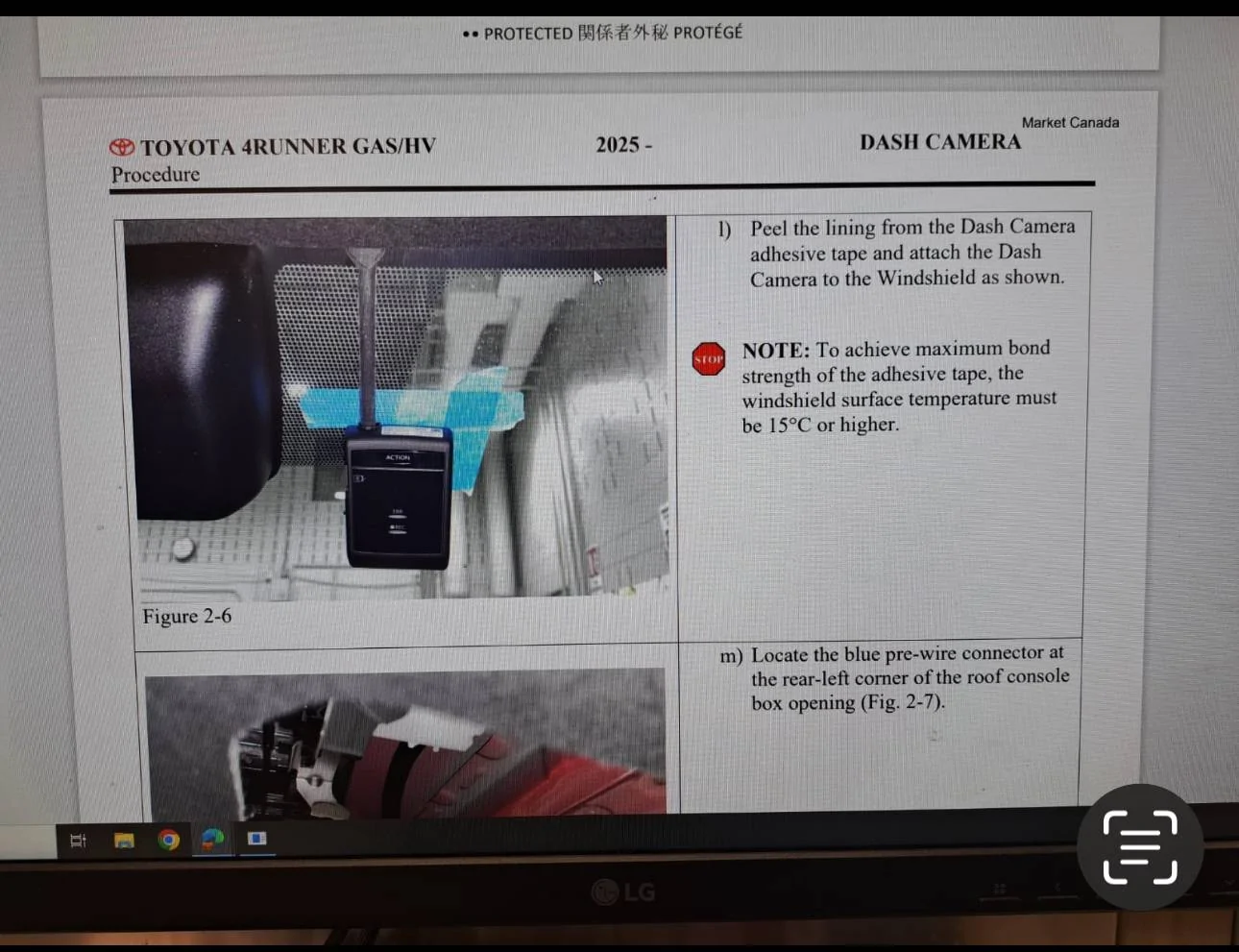 2025 4runner 6th gen Toyota OEM Dash Cam - placement correct? IMG_5156
