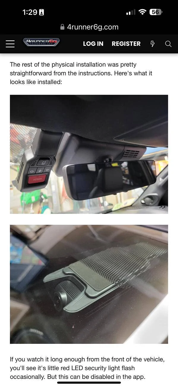 2025 4runner 6th gen Toyota OEM Dash Cam - placement correct? IMG_5140