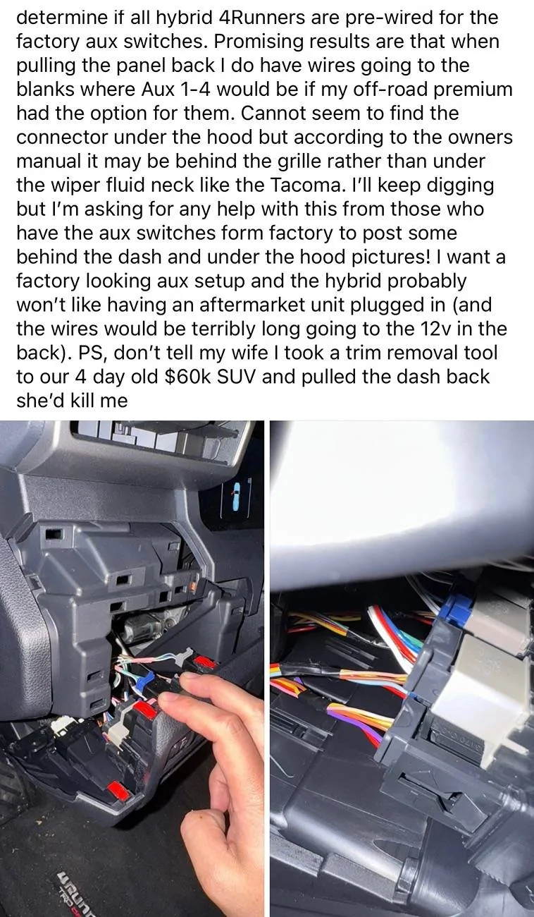 2025 4runner 6th gen Prewired AUX on ORP? IMG_8776