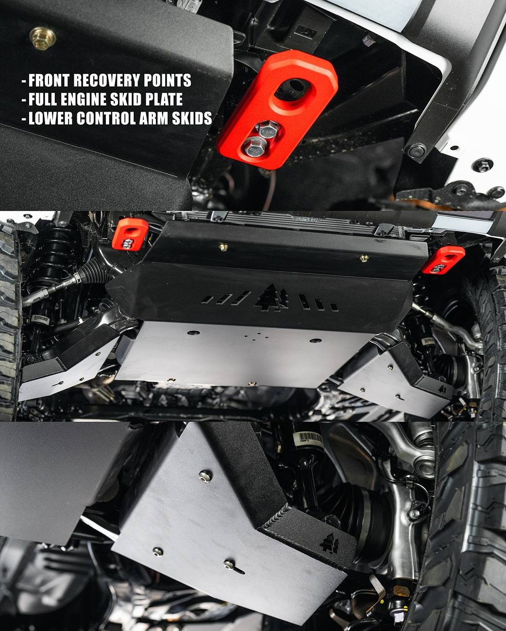 2025 4runner 6th gen Greenlane Offroad Aftermarket Parts for 2025+ 4Runner 6th Gen: roof rack, sliders, recovery points, skid plates, molle side panel, ditch light bracket Greenlane Offroad recovery points, skid plates, lower control arm skids