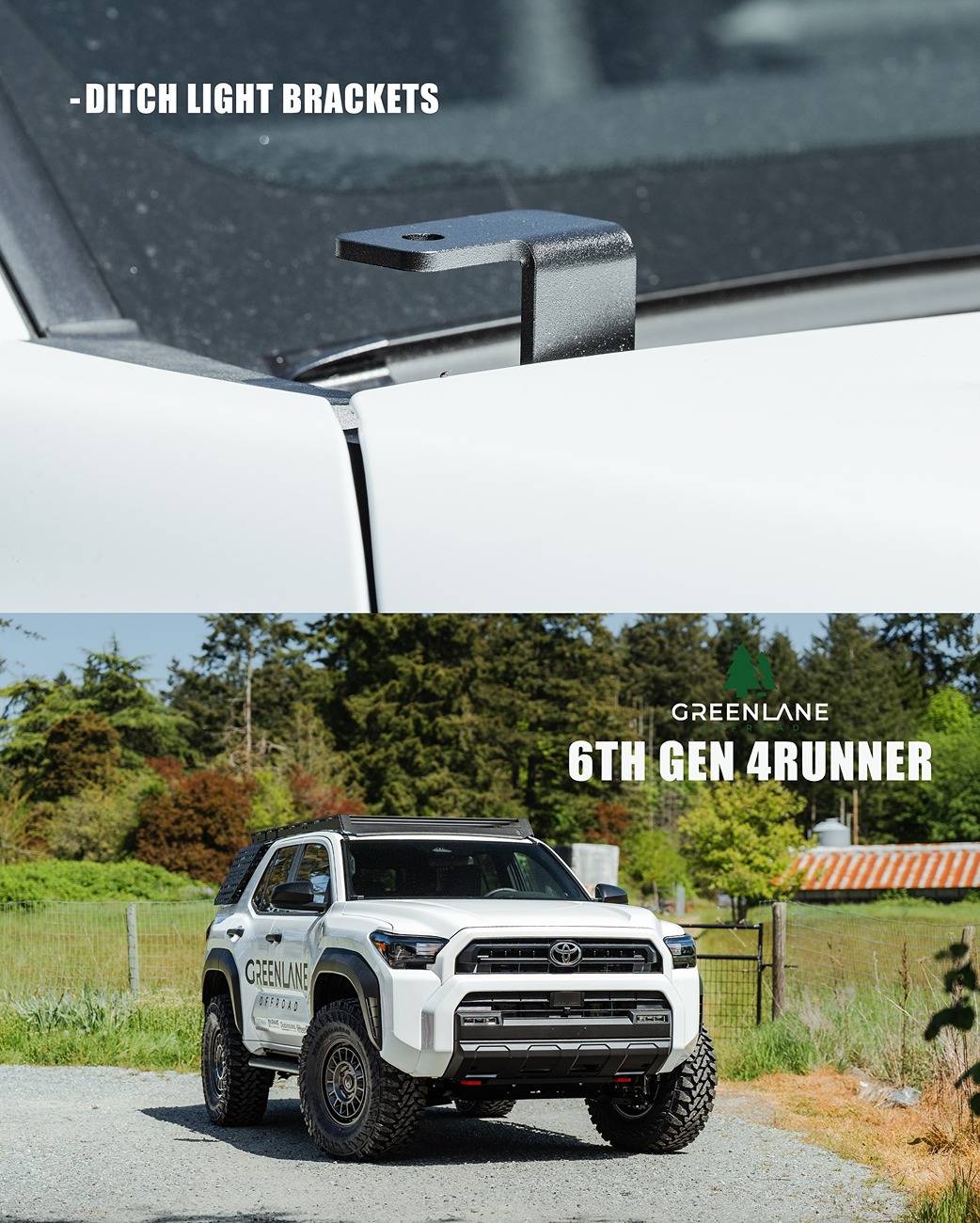 2025 4runner 6th gen Greenlane Offroad Aftermarket Parts for 2025+ 4Runner 6th Gen: roof rack, sliders, recovery points, skid plates, molle side panel, ditch light bracket Greenlane Offroad ditch light bracket Greenlane Offroad recovery points, skid plates, lower co