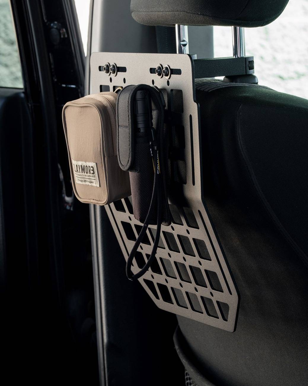 2025 4runner 6th gen Greenlane Offroad Aftermarket Parts for 2025+ 4Runner 6th Gen: roof rack, sliders, recovery points, skid plates, molle side panel, ditch light bracket Seat Back Molle Panel Storage System 1