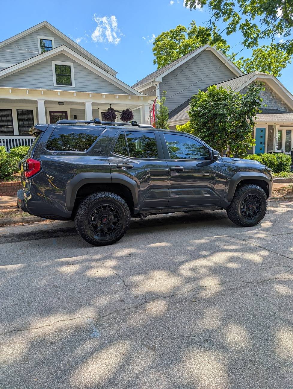 2025 4runner 6th gen Underground TRD ORP w/ Nitto Ridge Grapplers 265/70R18 on TRD Matte Black Wheels PXL_20250506_193843906