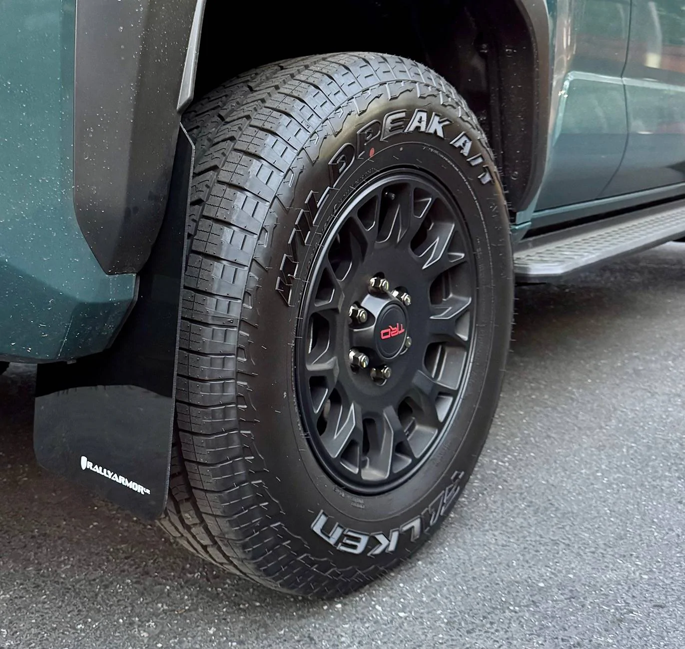 2025 4runner 6th gen Rally Armor Mud Flaps (white letters) installed on Everest TRD-Off-Road IMG_1651