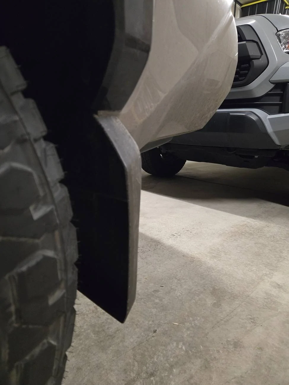 2025 4runner 6th gen Rally Armor Mud Flaps (white letters) installed on Everest TRD-Off-Road 20250507_130953