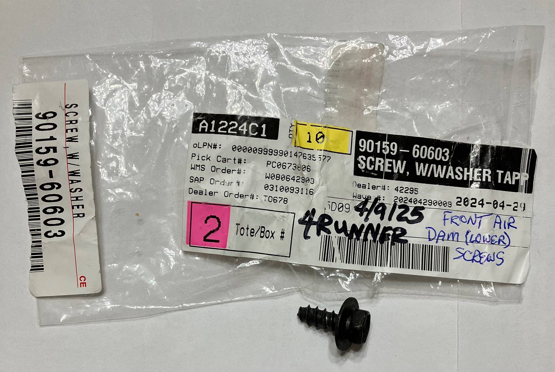 2025 Toyota 4runner 2025 Front Lower Valance or Air Dam Fell Off IMG_0517