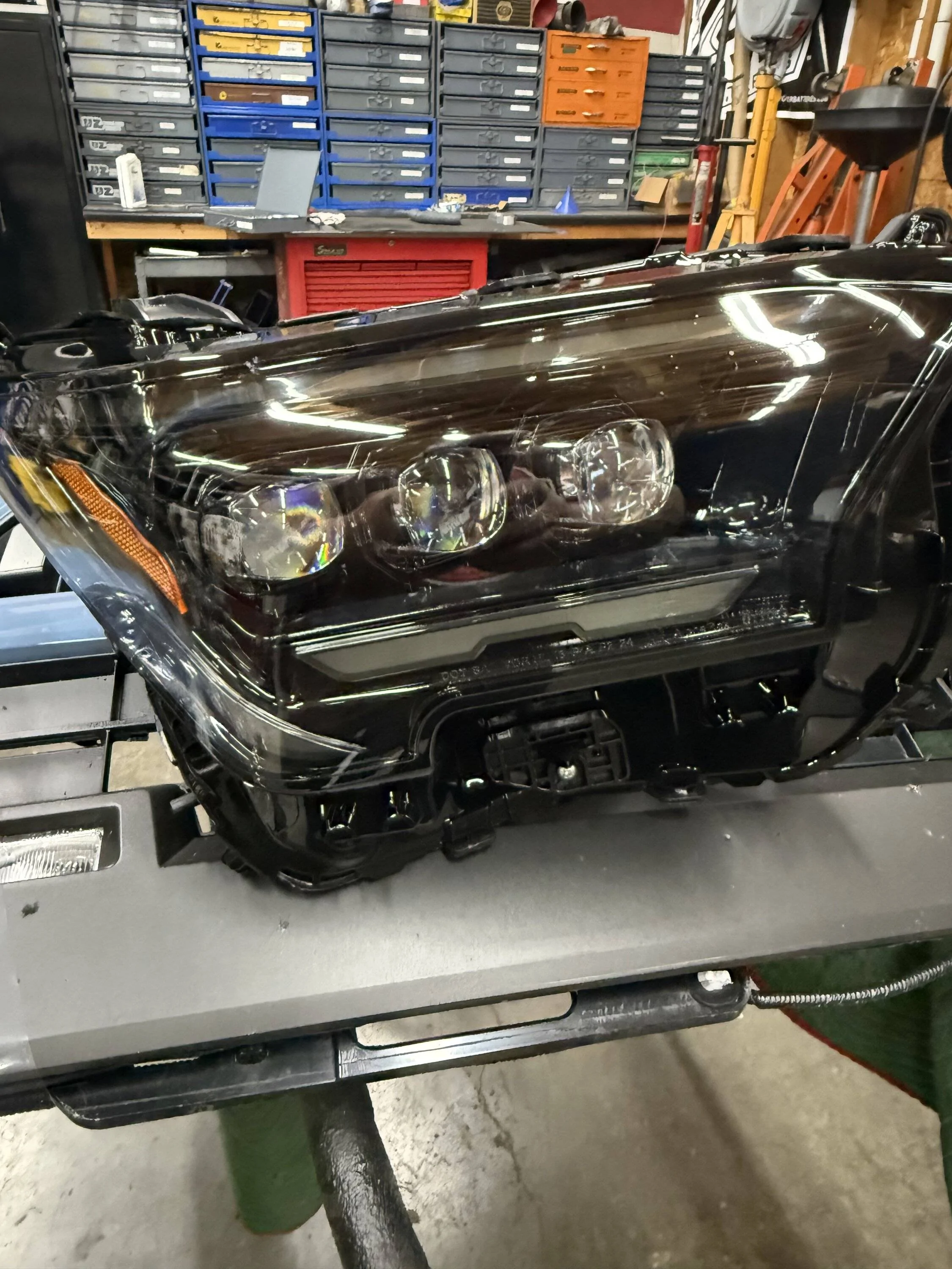 2025 Toyota 4runner Alpharex Nova Headlights installed, with lights ON photos IMG_8359