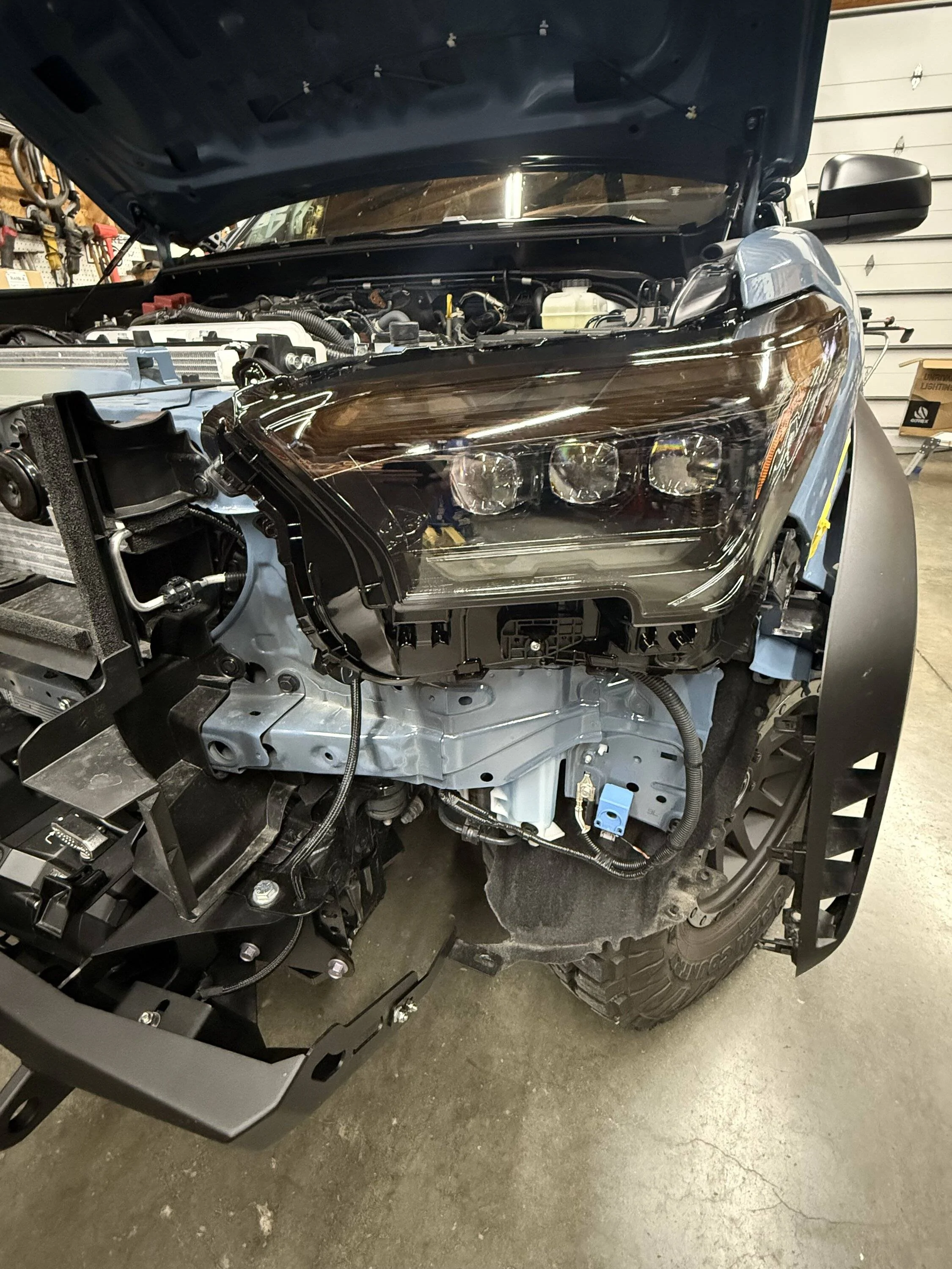 2025 Toyota 4runner Alpharex Nova Headlights installed, with lights ON photos IMG_8365