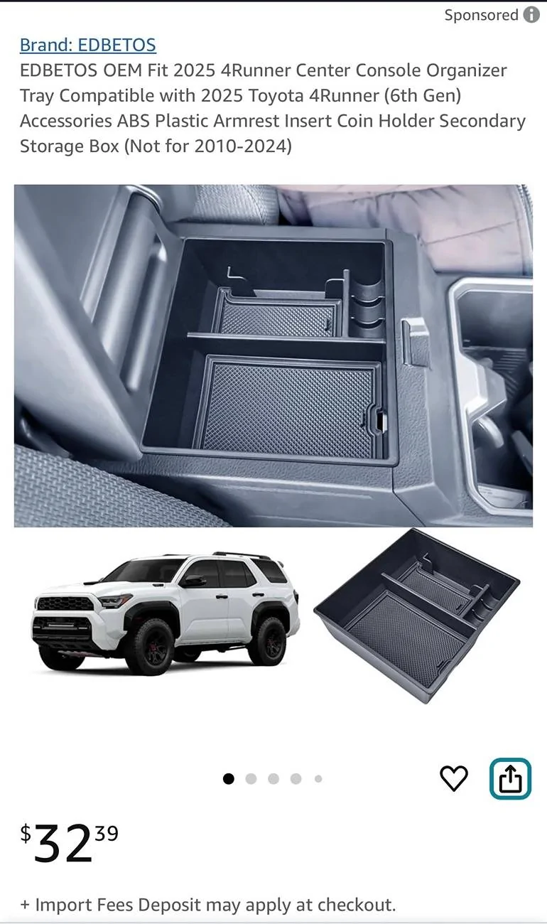 2025 4runner 6th gen Center Console Organizer (Aftermarket) 1746895905691-k0