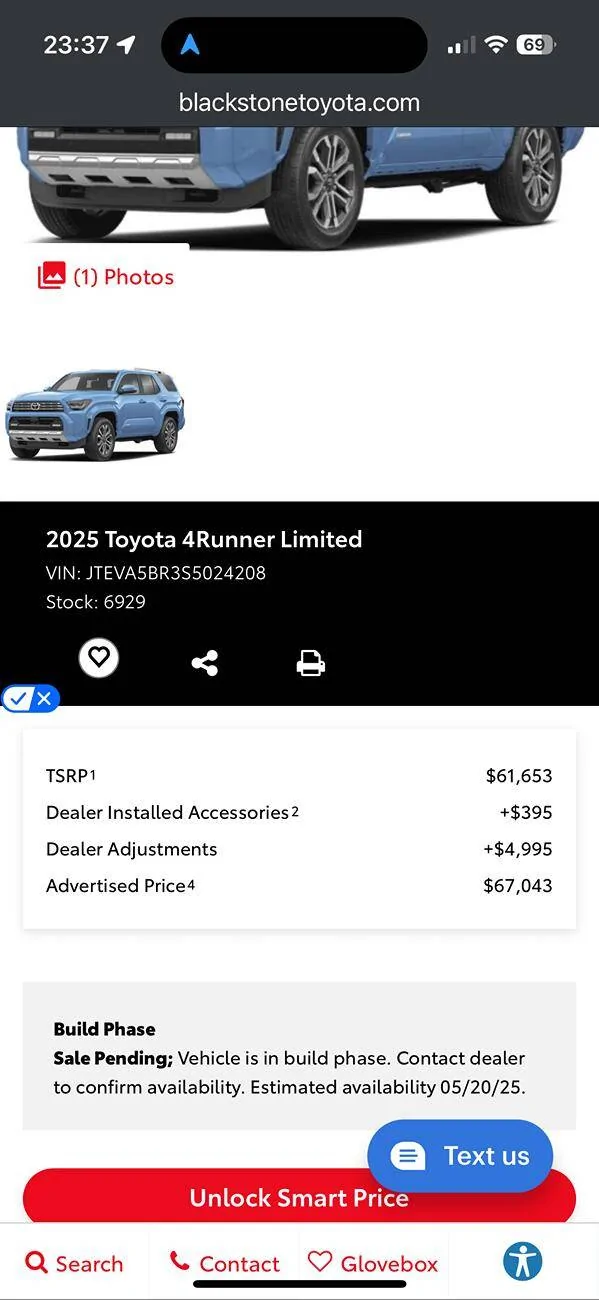 2025 Toyota 4runner Someone just put on a deposit on 5k over msrp (?) IMG_8815