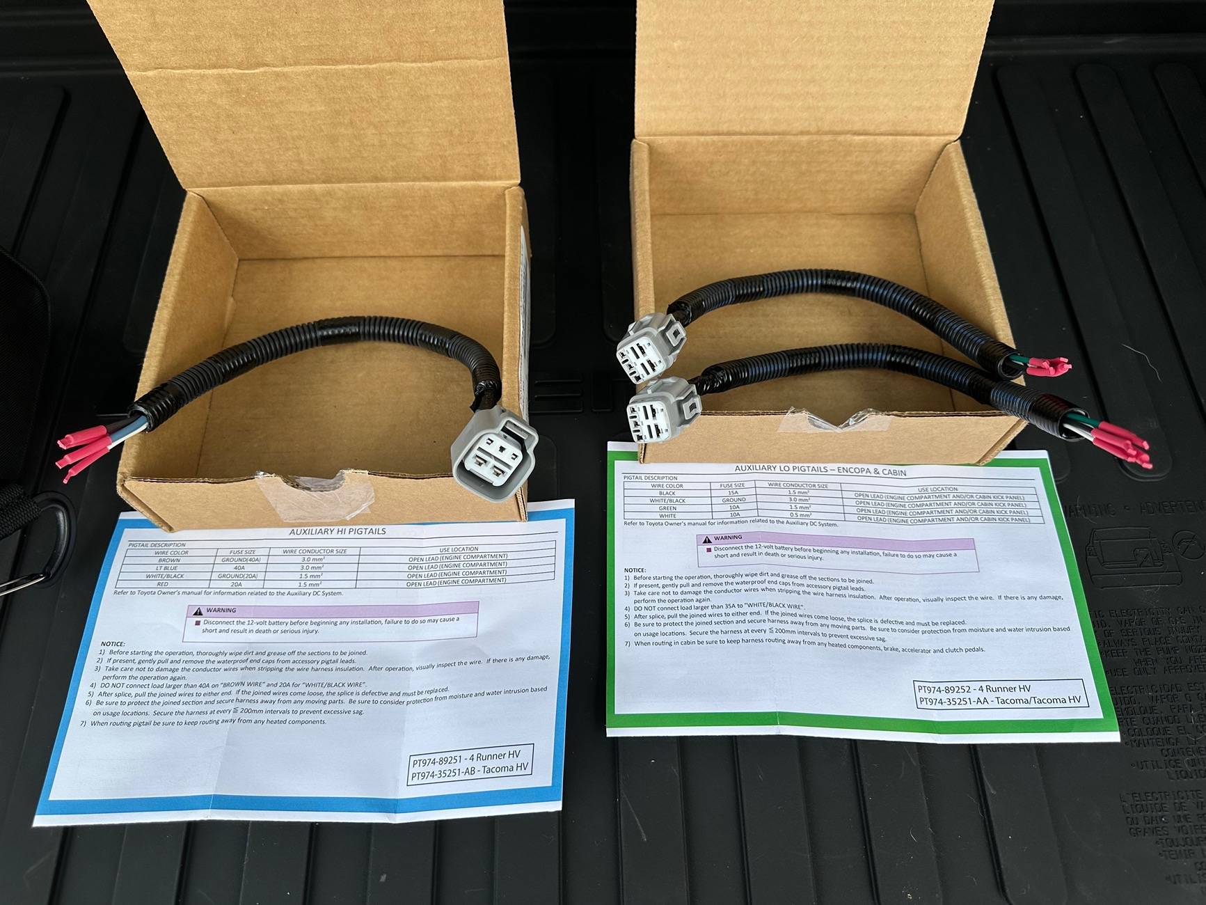 2025 4runner 6th gen Trailhunter questions: compressor air hose / chuck, Aux harness / pigtails, miles at delivery? IMG_6248