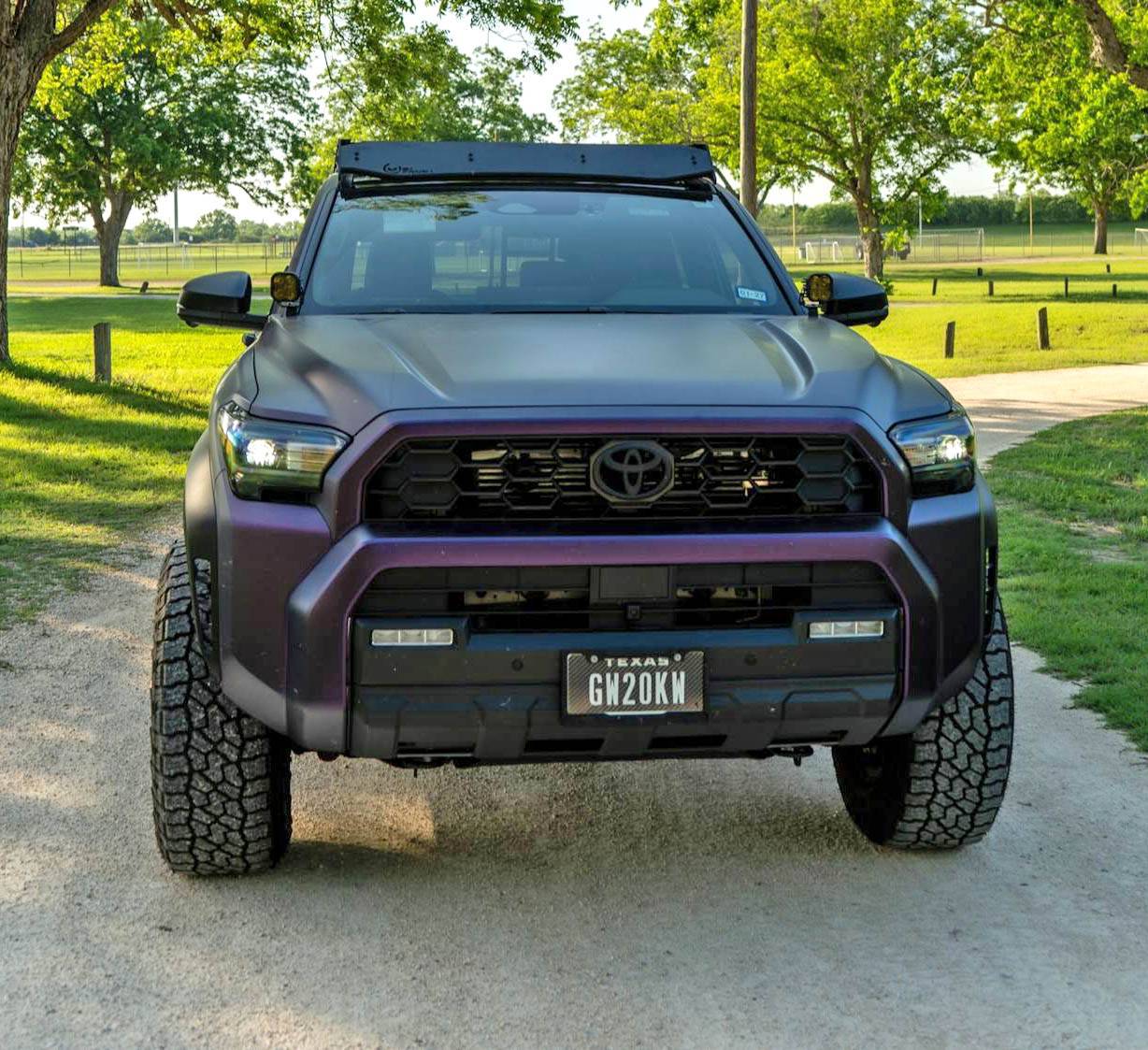 2025 4runner 6th gen Matte purple wrap, 285/70R17 Wildpeak AT4W + 17x8.5 Nomad Convoy Wheels +0 Offset, Prinsu roof rack & ladder 2025 4Runner 6th gen KPMF wrap Matte purple  285:70R17 Wildpeak AT4W + 17x8.5 Nomad Convoy Whe