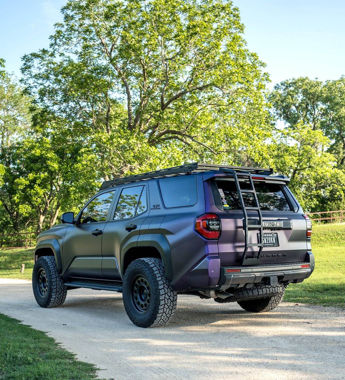2025 4runner 6th gen Matte purple wrap, 285/70R17 Wildpeak AT4W + 17x8.5 Nomad Convoy Wheels +0 Offset, Prinsu roof rack & ladder 2025 4Runner 6th gen KPMF wrap Matte purple  285:70R17 Wildpeak AT4W + 17x8.5 Nomad Convoy Whe