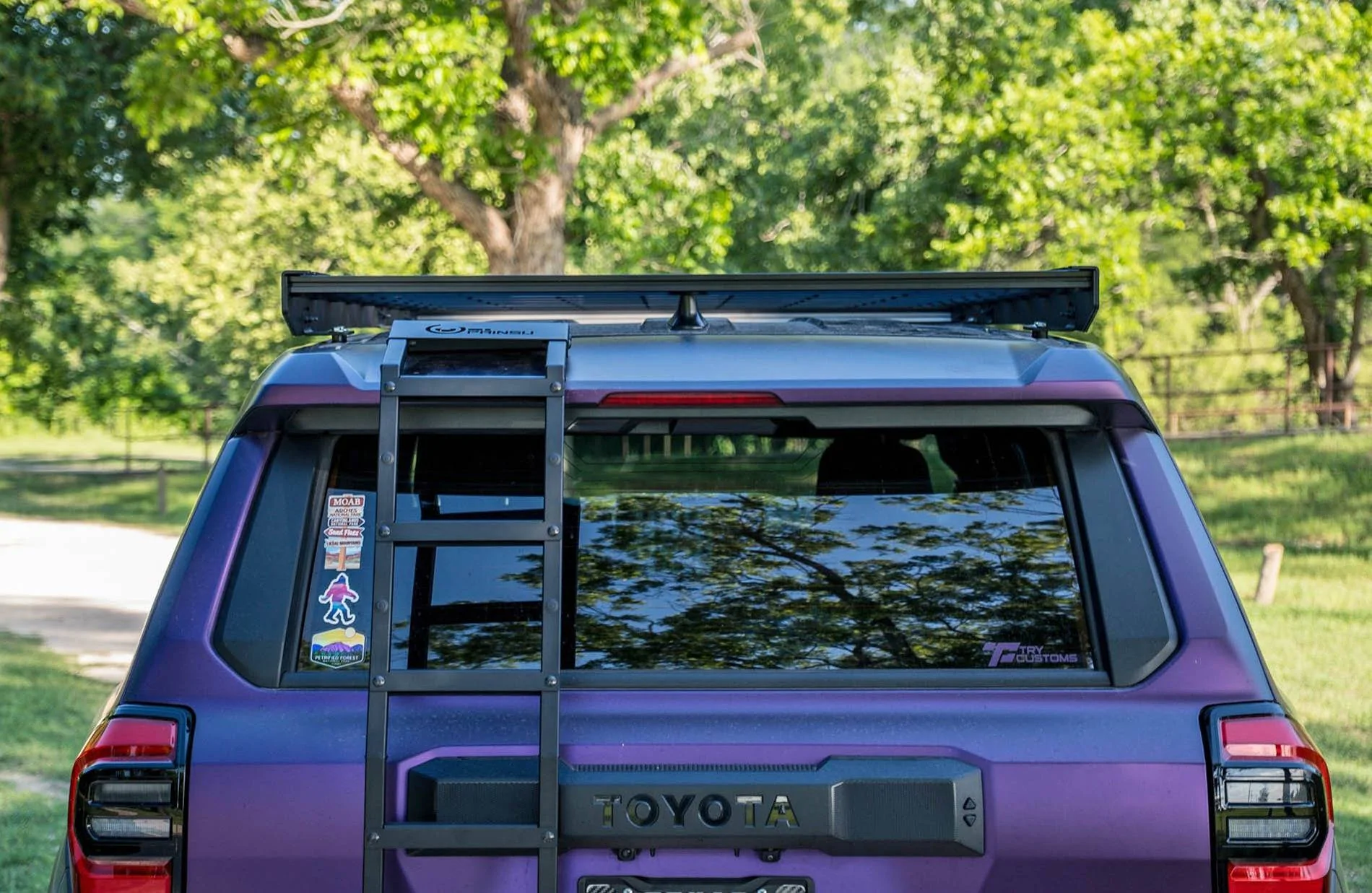 2025 4runner 6th gen Matte purple wrap, 285/70R17 Wildpeak AT4W + 17x8.5 Nomad Convoy Wheels +0 Offset, Prinsu roof rack & ladder 2025 4Runner 6th gen KPMF wrap Matte purple  285:70R17 Wildpeak AT4W + 17x8.5 Nomad Convoy Wh
