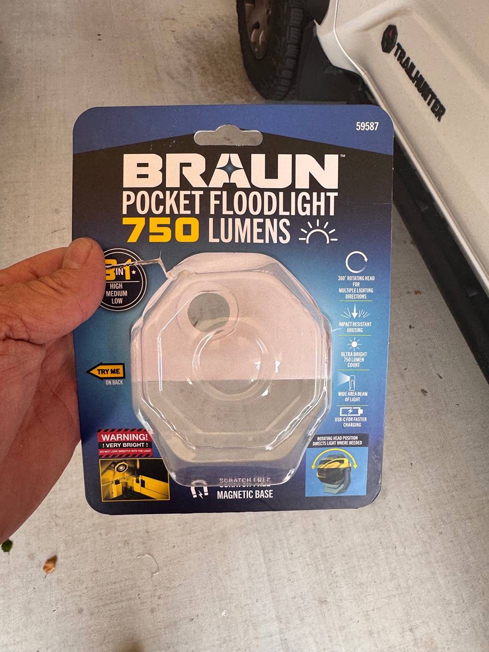 2025 4runner 6th gen Better LED flashlight than OEM for side dash storage cubby (Braun Pocket Flood Light $30). Videos added IMG_7143