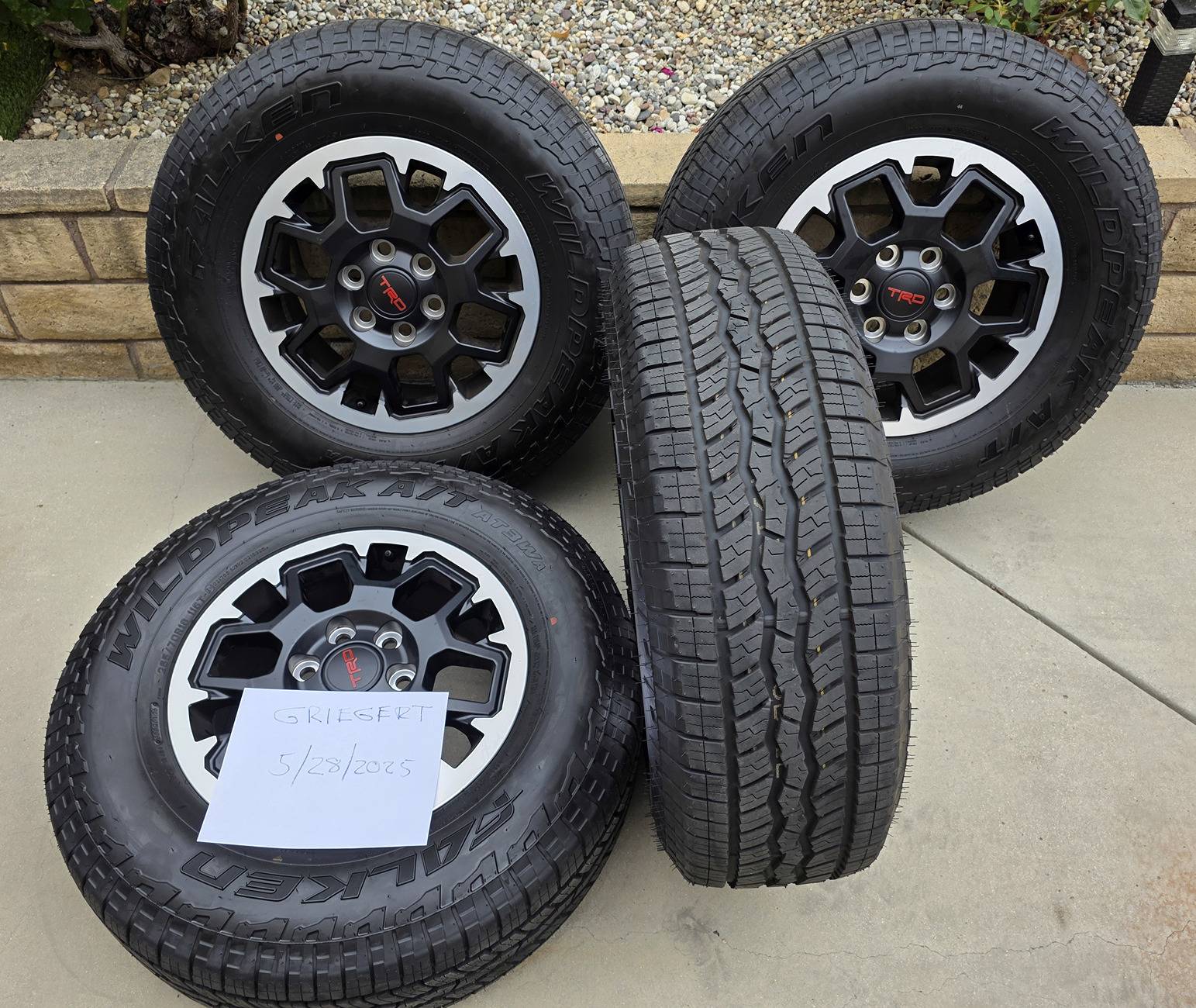 2025 4runner 6th gen SOLD. WTS New TRD Off Road Premium tires and rims (4) $900  OBO 20250528_145809