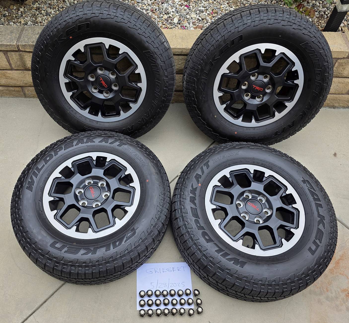 2025 4runner 6th gen SOLD. WTS New TRD Off Road Premium tires and rims (4) $900  OBO 20250528_150116