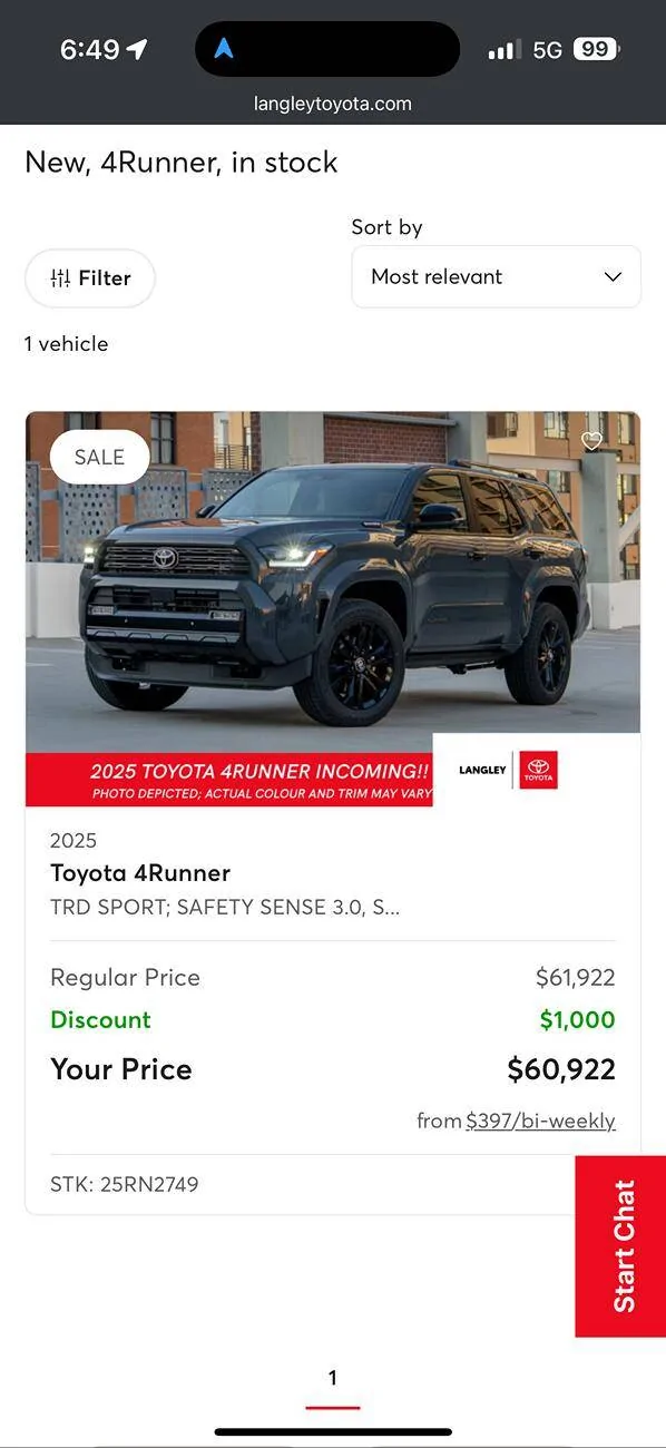 2025 4runner 6th gen Anyone Else Seeing 2025 4Runners With Discounts Already? IMG_1797