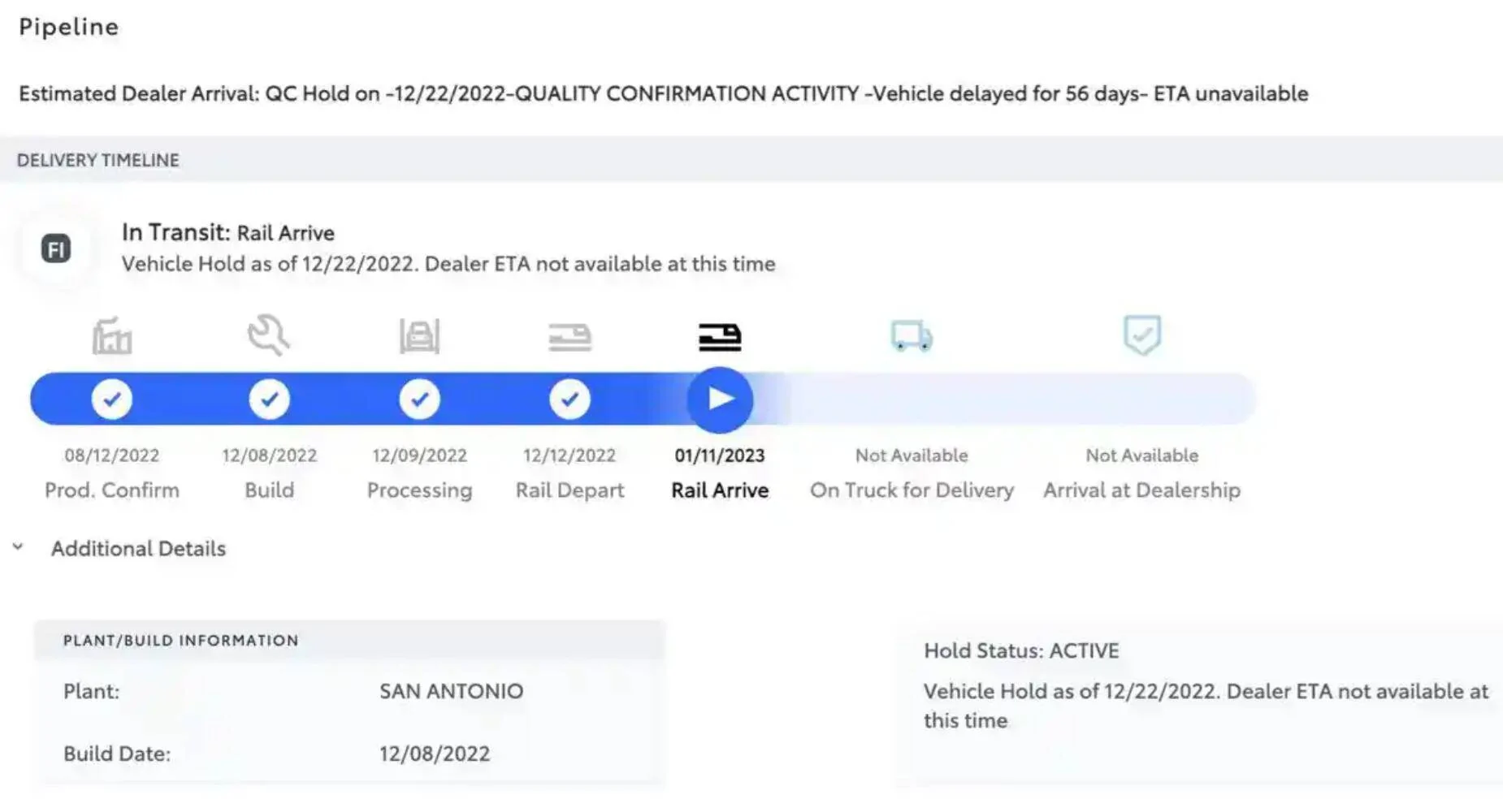 2025 Toyota 4runner What is "Quality Hold" Status 2023 Tundra Allocation Request Confirmation Change 3