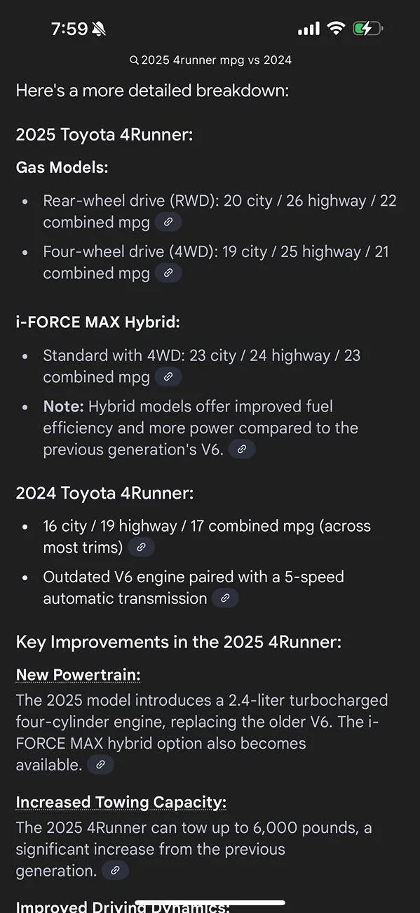 2025 Toyota 4runner 305 miles to empty with full tank ? IMG_7351