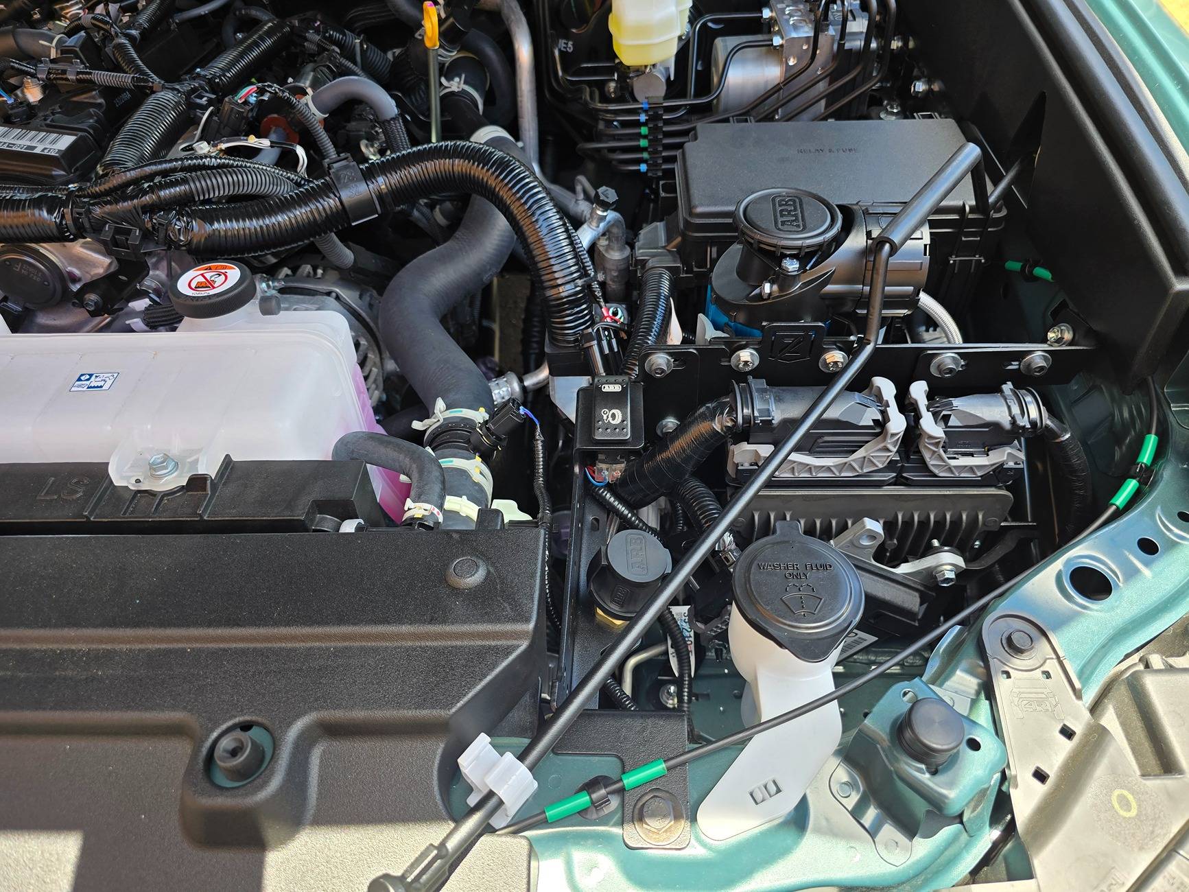 2025 4runner 6th gen ARB Brushless Single Compressor under hood install with Zroadz Tacoma Bracket with pics. 1000019449