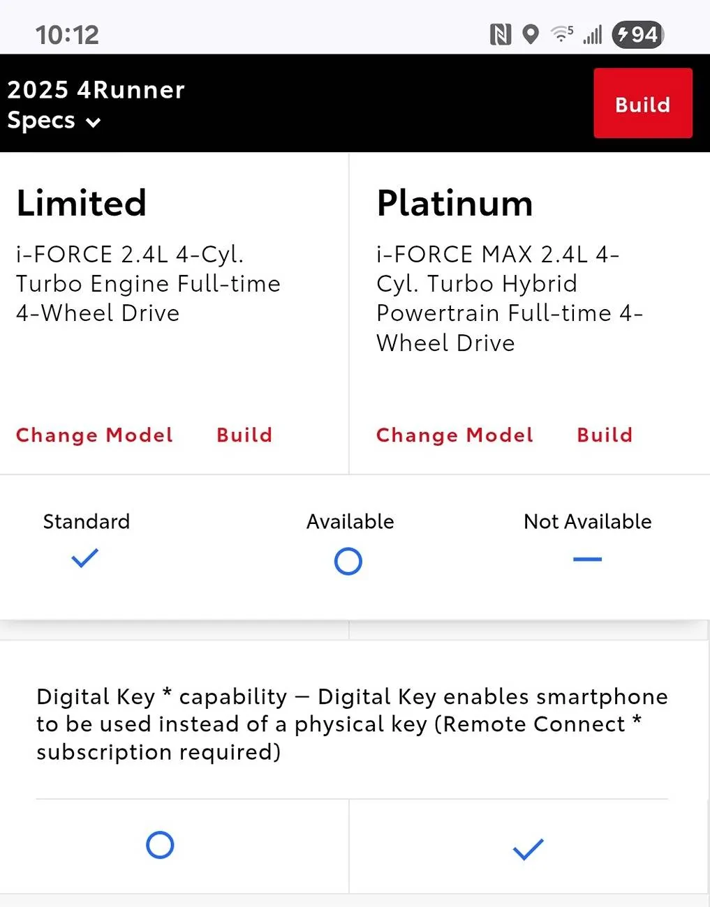 2025 Toyota 4runner Platinum and Digital Key Capability Screenshot_20250626_101233_Chrom