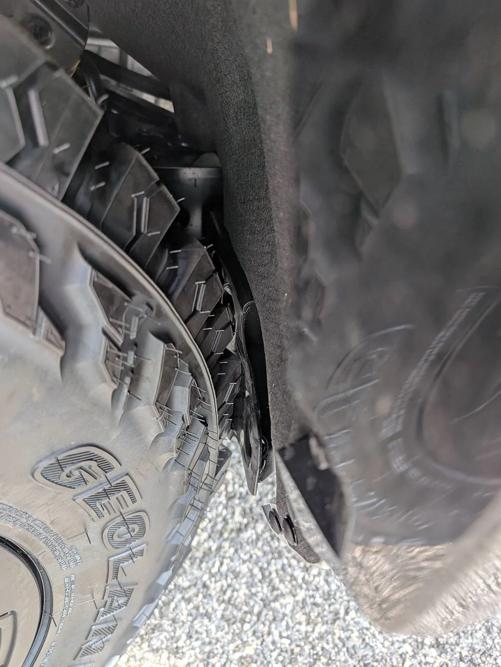 2025 4runner 6th gen 285/75R18s on stock TRD Pro (No Lift & Zero Trimming), but you have to remove front flaps and crash plates (Photos included) PXL_20250630_150319106