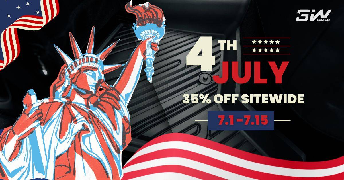2025 4runner 6th gen 3W Floor Mats Independence Day Sale - Up to 35% off! Blue Red Illustrated Independence Day Facebook Ad