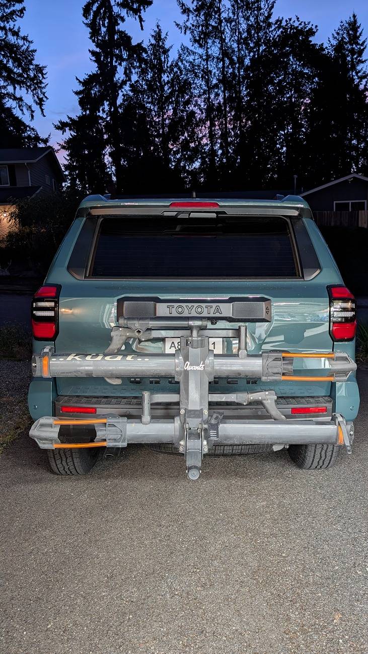 2025 4runner 6th gen This is what the Kuat NV 2.0 looks like from the rear. Ideas to make license plate more visible? PXL_20250712_044140477