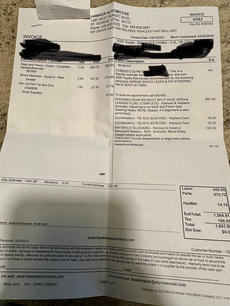 2025 4runner 6th gen Strange thumping/vibration feedback coming from left strut/suspension area into steering wheel IMG_9178