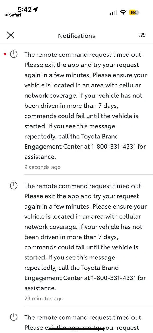 2025 4runner 6th gen Remote connect lock/unlock, auto start suddenly stopped working IMG_2088