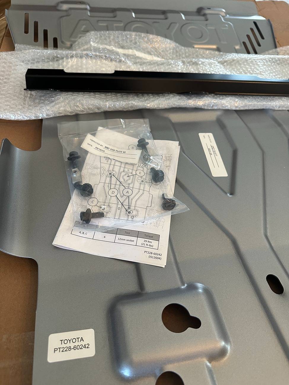 2025 Toyota 4runner Land Cruiser skid plate fits Hybrid 2025+ 4Runner 6th gen (installed on TRD Off-Road). Here's part number # IMG_3965.JPG