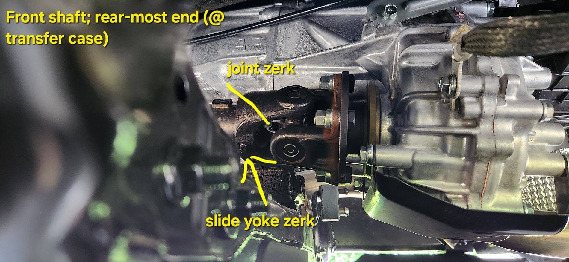 2025 4runner 6th gen Drive shaft (propellar shaft) grease zerk fittings - 4WD (TRD ORP) 20250717_131044