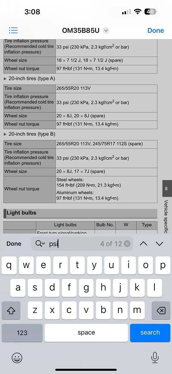 2025 4runner 6th gen Tire PSI over inflated IMG_8479