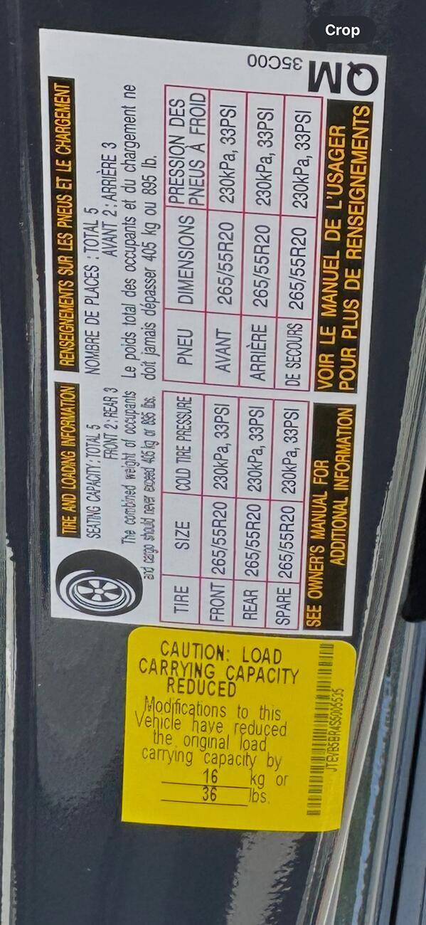 2025 4runner 6th gen Tire PSI over inflated IMG_8478