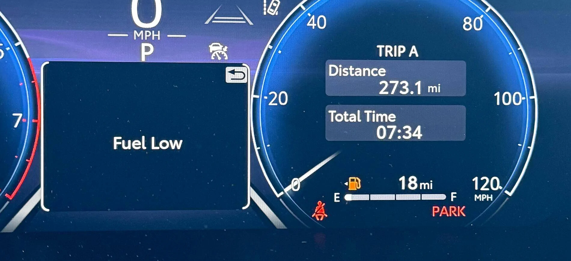 2025 Toyota 4runner Gas Gauge and Low Gas indicator Accurate? Screenshot 2025-07-21 at 9.37.44 AM