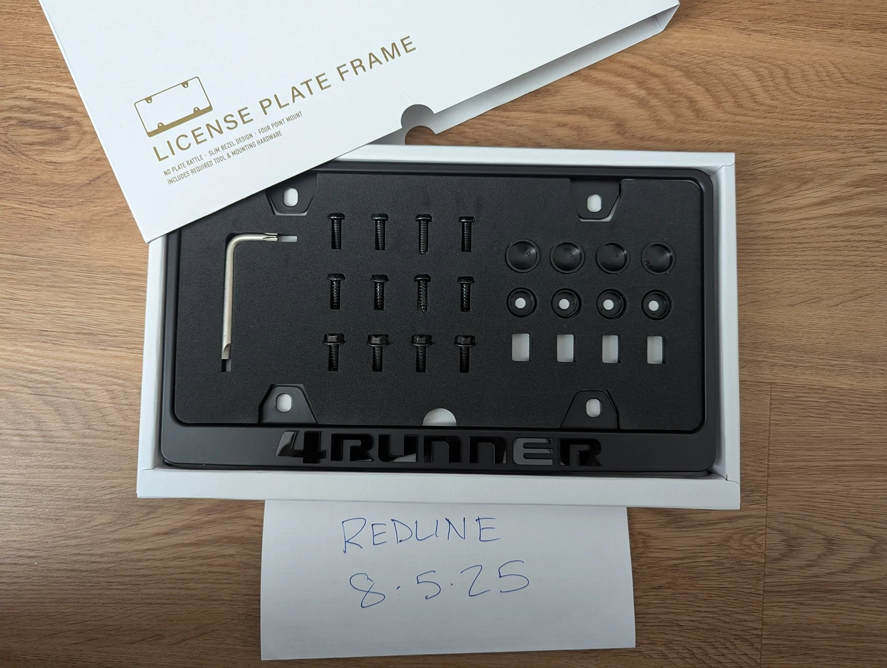 2025 4runner 6th gen License Plate Frame with 3D Raised "4Runner" Letters PXL_20250805_171213458