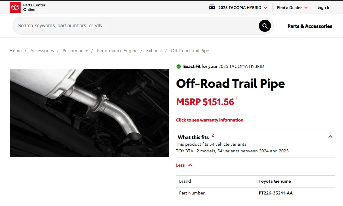 2025 4runner 6th gen Cut off exhaust (14" section) for cleaner look & clearance 1754421474423-nf