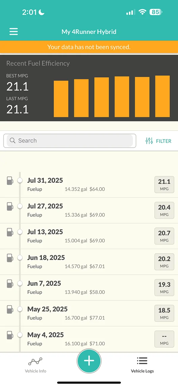 2025 4runner 6th gen Hybrid Real World MPG (iForce Max) - post your model, specs, general driving conditions, results: IMG_1059