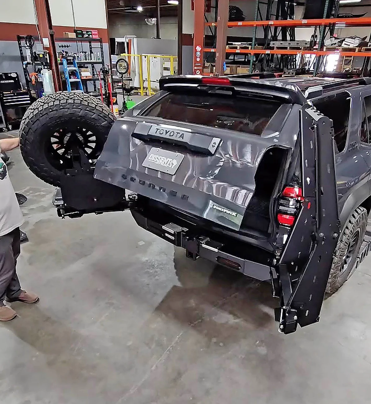 2025 4runner 6th gen Full width rear bumper w/ swing-out tire carrier by Dissent Off-Road (for 6th gen 4Runner) Full width rear bumper w: swing-out tire carrier from Dissent Off-Road (for 6th gen 4Runner) 2
