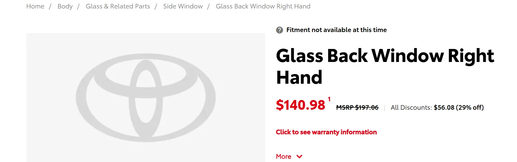 2025 4runner 6th gen Back Passenger Window Replacement Part Number 1754926897846-3d